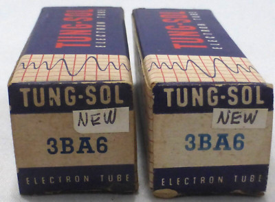 Lot of (2) TUNG-SOL 3BA6 Electron Tubes, ''NEW-Old Stock''