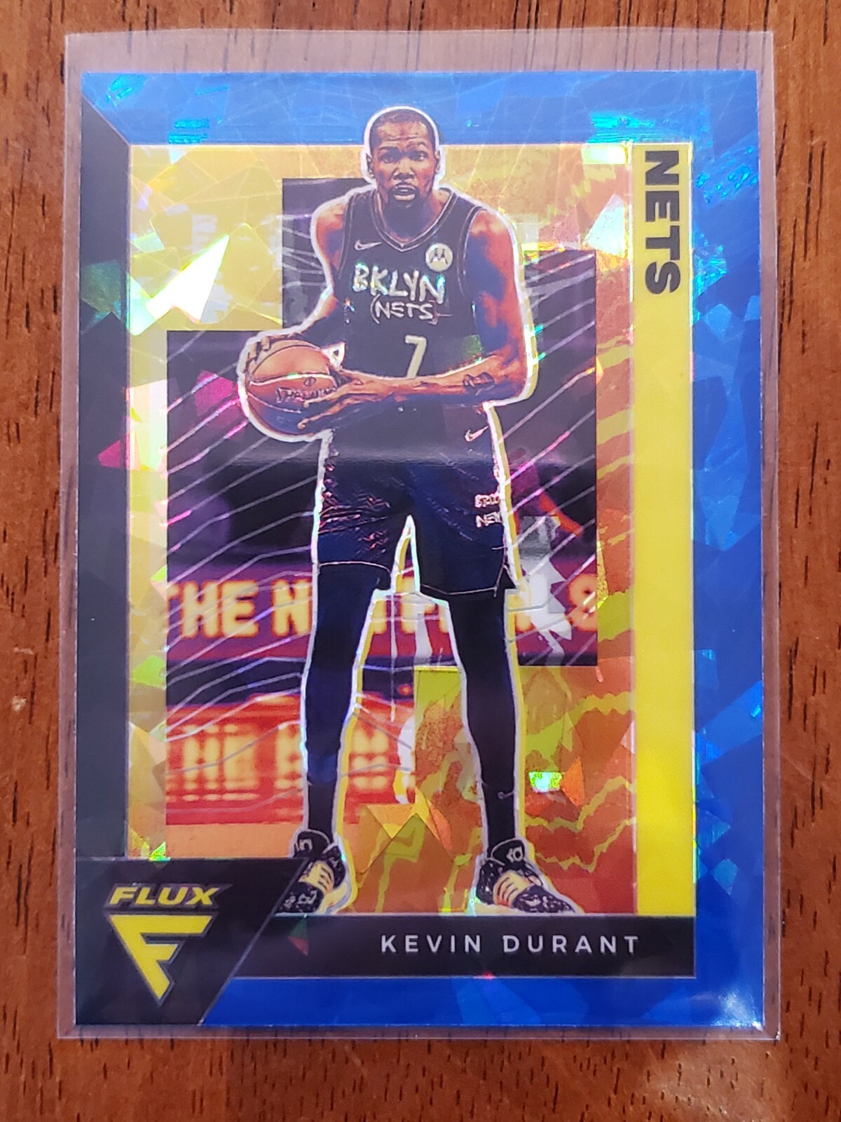 2020-21 Panini FLUX Basketball Kevin Durant Blue Cracked Ice Prizm Nets #14