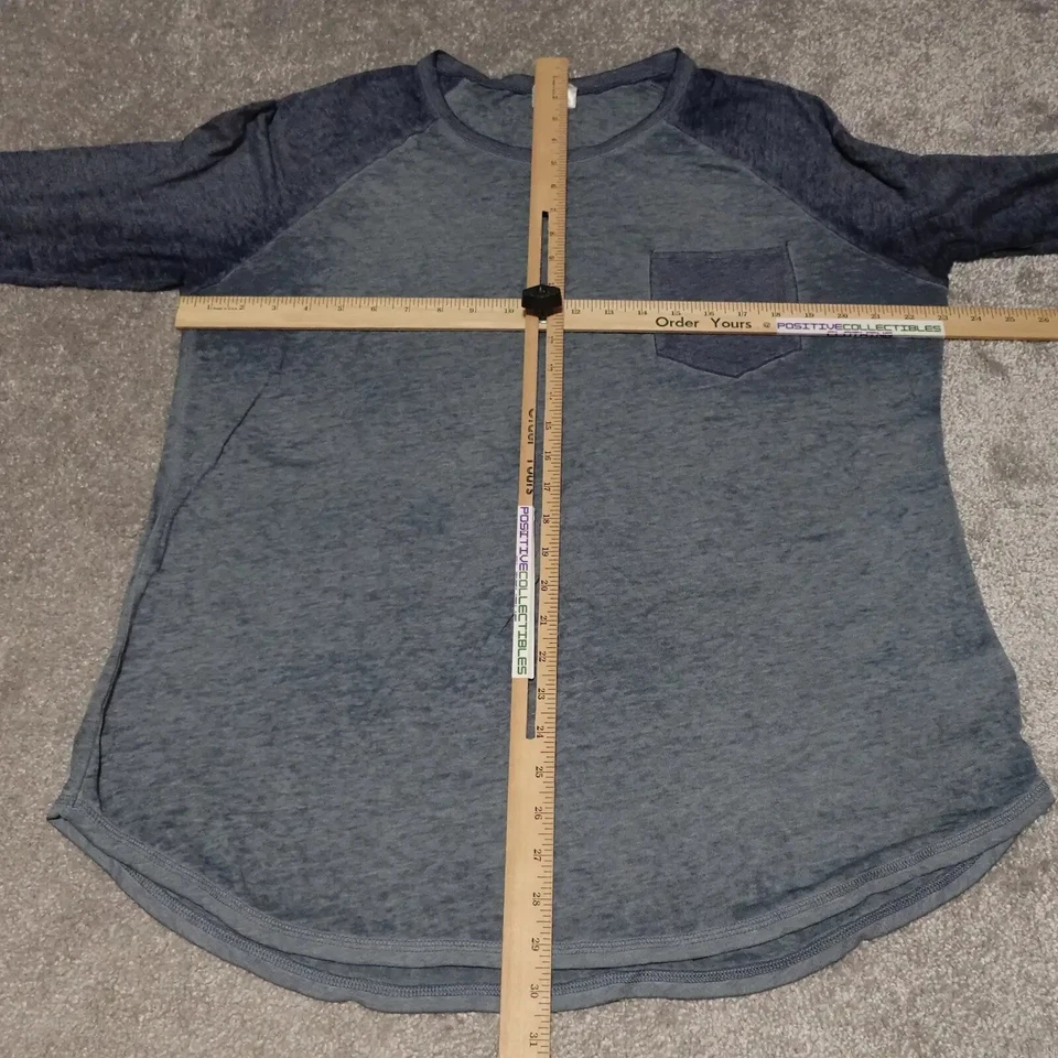 Camisetas Danskin Now para mujer 1X azul bloque de color raglán manga 3/4 informales Foto 3 de 4