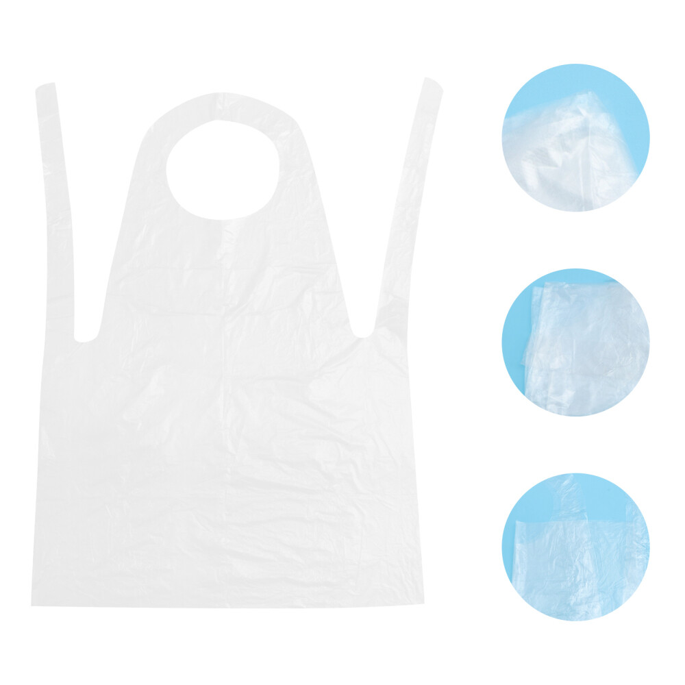 50pcs Plastic Aprons Disposable Chef Aprons Kitchen Apron Barber Salon Cape eBay