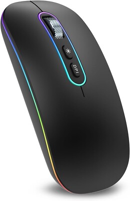Bluetooth Mouse Wireless for PC 5.1 USB 2.4GHz LED Dual Mode Rechargeable C300