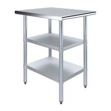 Stainless Steel Food Prep Work Table 24"x24" NSF w/ Two Undershelves, Commercial