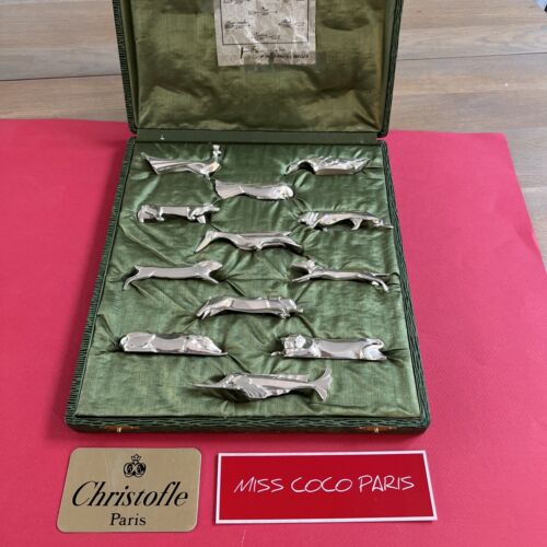 12 Knife Holders Sandoz Gallia For Christofle Silver Plated Very Good Condition.