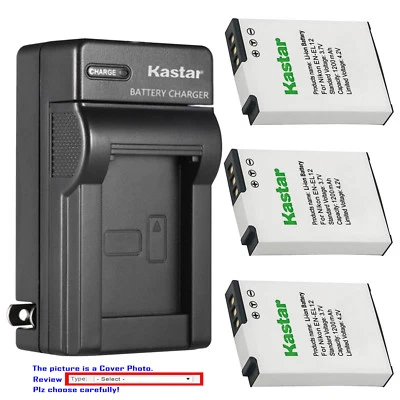 Kastar Battery Wall Charger for Nikon EN-EL12 MH-65 & Nikon Coolpix S6300 Camera