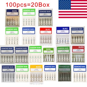 USA-100pcs-Dental-Diamond-Burs-for-High-Speed-Handpiece-Medium-FG-1-6M-New-SALE