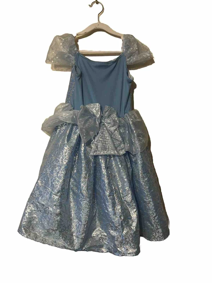 迪士尼公园公主灰姑娘女孩尺寸 6 小号蓝色银色礼服服装 — 第 2/4 张图片