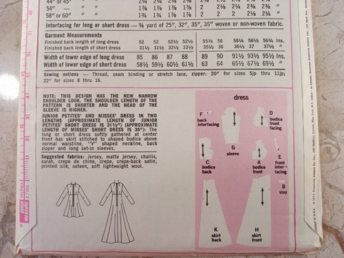 SIMPLICITY 6024 Vintage 70er Mode Schnittmuster ungeschnitten Kleid gerafftes Mieder Maxi 12 - Bild 6 von 6