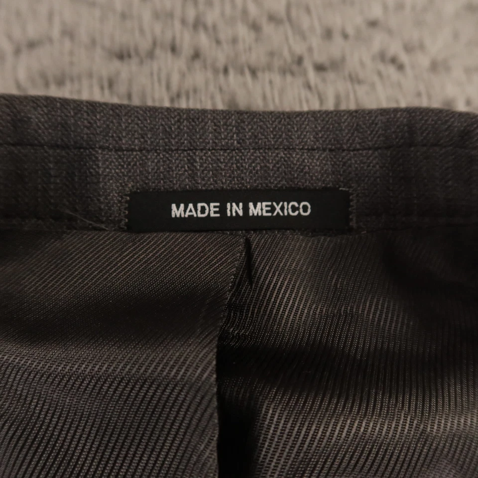 Chaqueta Claiborne M MT Gris Estrecho Espiga Rayas 100% Lana Blazer 40L Foto 3 de 4