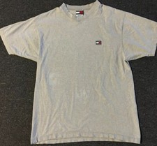 Vtg 90s Tommy Hilfiger Jeans Distressed Flag Shirt M Faded USA Made Sailing Rap