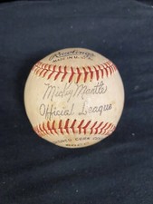 Pelota de béisbol Mickey Mantle Rawlings de cuero de la Liga Oficial de los Yankees de Nueva York EE. UU.