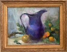 Original Framed Impressionism Oil Art 12”x16 Still Life Signed
