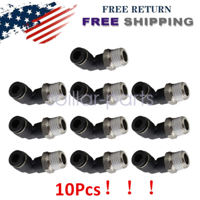  Qty10 1/4'' OD Tube X 1/4'' NPT Pneumatic Elbow push to Connect Air Fitting