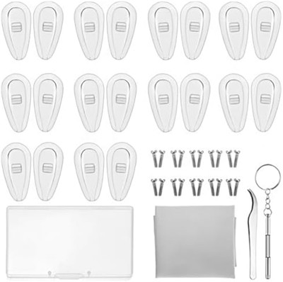 RYMAUP® 6 paia di naselli per occhiali, spessore 3,5 mm, autoadesivi, antiscivolo, con airbag per occhiali da sole, occhiali, occhiali da lettura (nero e bianco