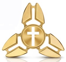 Fidget Spinner Tri-Spinner Aluminum Metal Cross