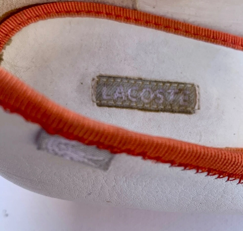 LACOSTE Leather Shoes with Orange Accent - Red Kitten Heel - Image 2 of 4