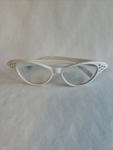 Costume Cat Eye Glasses 50s Style Clear Lens Adult Rhinestones You Pick Color - Picture 8 of 12