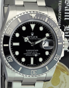 ROLEX-40mm-Stainless-SUBMARINER-Black-CERAMIC-116610-Box-amp-Books-SANT-BLANC