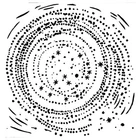 Really Great Stencils, Swirling Stars, 6x6", Background, Galaxy, Spinning, Dots