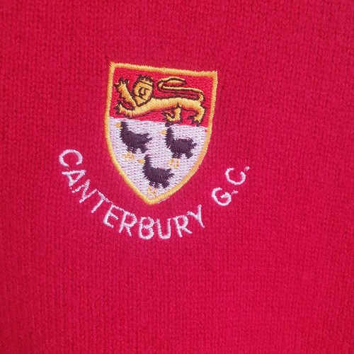 Mens Canterbury Golf Club Top Tank Pullover Jumper Vest Wool Red UK Medium - Picture 5 of 17