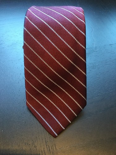 Altea Milano Men's Silk Tie Made In Italy Red Striped - 第 1/4 張圖片