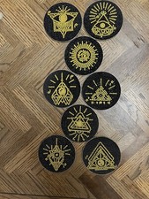 Completed Diamond Coasters: Set of 8 Tarot Card Symbols Coasters With Holder