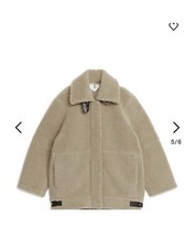 Oversized Leather-trimmed Pile Jacket Arket, S