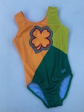 GK Elite LEOTARD Gymnastics SHAMROCK Four-leaf Clover LUCKY Green TANK Size: AS