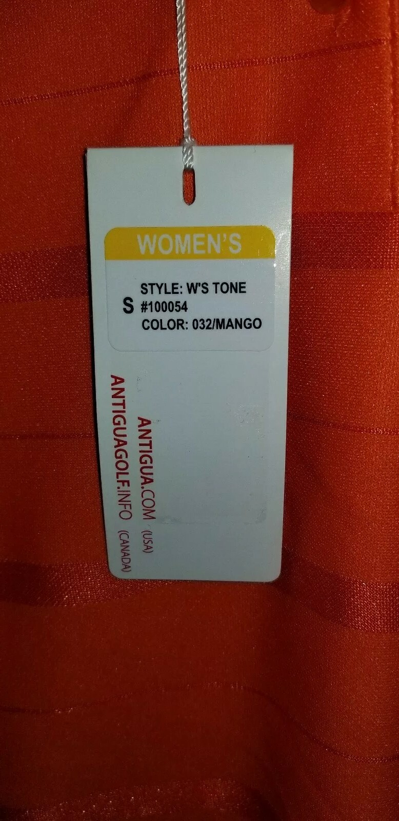 ANTIGUA Golf Polo Shirt, Womens Sz S, Orange, Stripe, Short Sleeve, Stretch, NEW thumbnail 10