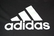 ADIDAS WHITE THREE STRIPES LOGO BLACK LARGE WOMENS T-SHIRT H608
