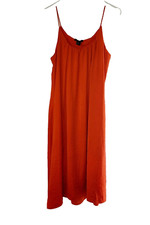H&M Dress Slip Womens Size 6 Orange Lined Scoop Neck Midi Easy Resortwear Summer