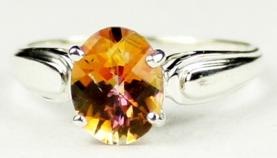 Twilight Fire Topaz, 925 Sterling Silver Ladies Ring, SR058
