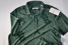 Tommy Bahama Polo Shirt Miramar Blooms Performance Pine Green SS New Medium M