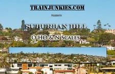 TrainJunkies Suburban Hill Model Railroad Backdrop