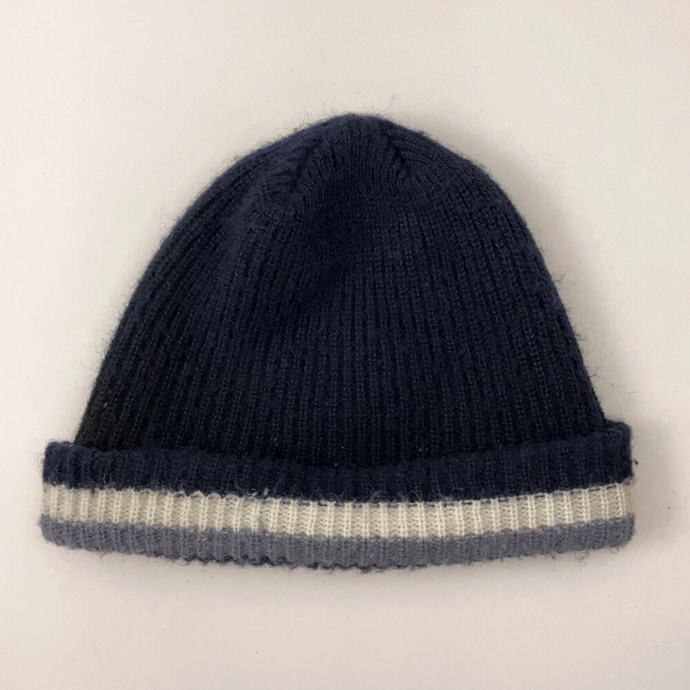 Retro Blue with stripe cuff winter watch cap
