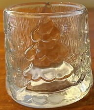 3" CHRISTMAS TREE Clear Glass Candle Votive ...by Crystal Clear Industries HEAVY