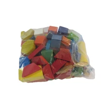 huge lot of vintage geometrical wooden building blocks 2 1/4 lbs + play math