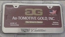 AG CADILLAC License Plate Frame • Silver • Stainless Steel :::Made In USA:::