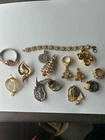 Lot of 14 Vintage Costume Jewelry Pieces – Elgin 17 Jewel Watch Rings etc