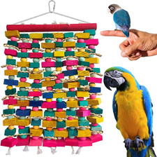 Extra Large Bird Toys Macaws Multicolored Wooden Blocks Chewing Toy Parrot Cage