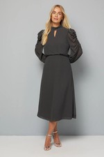 Wallis Charcoal Fit & Flare Dress Womens Occasion Dresses