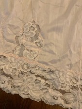 VTG Slip Skirt Lingerie Fairy Romantic Lace Mesh Nylon Large Blush Pink