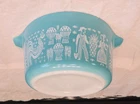 Pyrex Amish Butterprint 1 Quart Casserole Dish 473 Turquoise White No Lid VTG