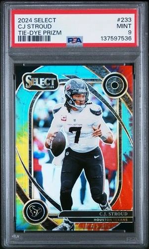 2024 Panini Select C.J. Stroud #233 Club Level Tie-Dye Prizm #/25 PSA 9
