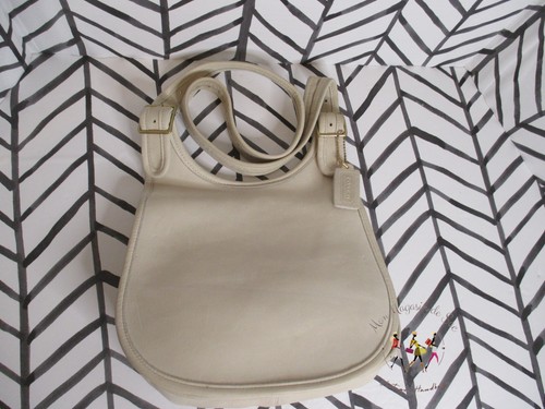 RARE Vintage Coach Bonnie Cashin Bone Leather Small Saddle Shoulder Bag - EVC