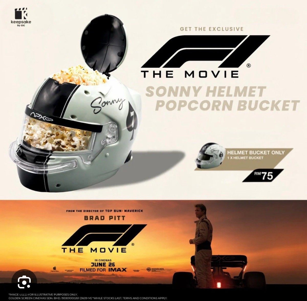 F1 The Movie 2025 Helmet Popcorn Bucket AMC Regal Cinemark Brad