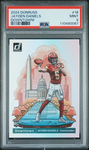 2024 Panini Donruss Downtown! Jayden Daniels #16 PSA 9