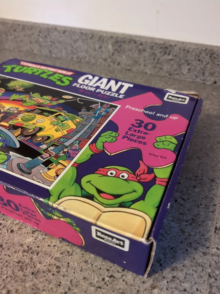 Vintage 1989 TMNT Teenage Mutant Ninja Turtles 30pc Giant Floor Puzzle COMPLETE - Image 3 of 4