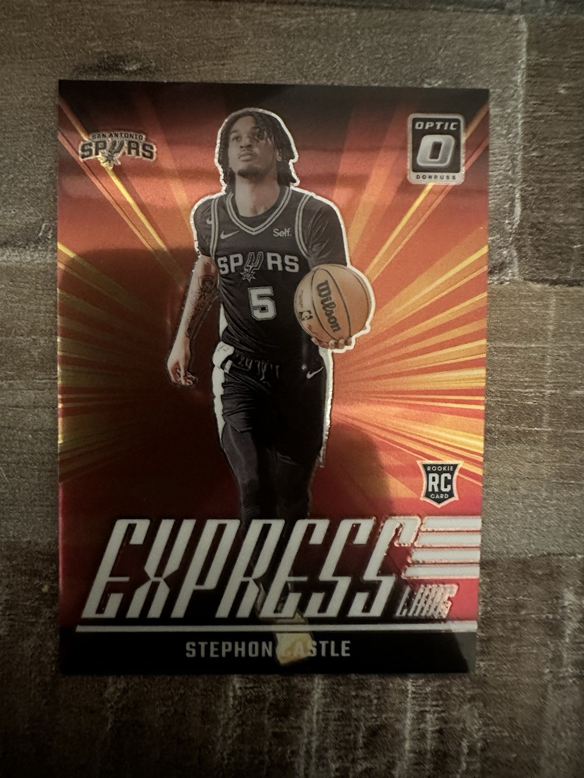 2024-25 Panini Donruss Optic Express Lane Stephon Castle RC #1 San Antonio Spurs