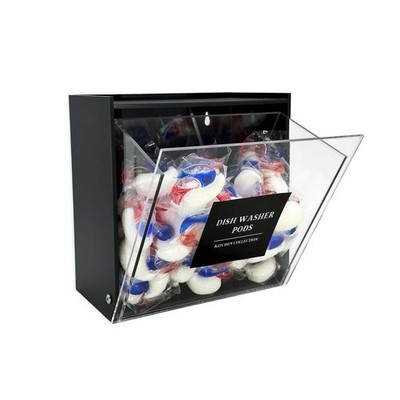 Laundry Pods Container, Acrylic Wall Mounted Organizer with Extra Labels, Can...