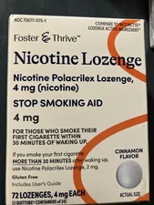 Foster & Thrive 4mg Nicotine Lozenges Cinnamon Exp: 2/2026